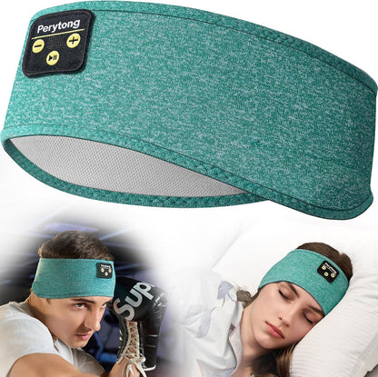 Sleep Headphones Wireless, Bluetooth Sports Headband Headphones with Ultra-Thin HD Stereo Speakers Perfect for Sleeping,Workout,Jogging,Yoga,Insomnia, Air Travel, Meditation (Green)