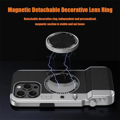 Retro Bluetooth Camera Phone Case for Iphone 15 14 13 12 Pro Max Magnetic Cosmetic Mirror for Iphone 15Promax Hard Phone Cover